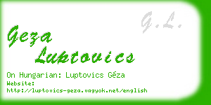 geza luptovics business card